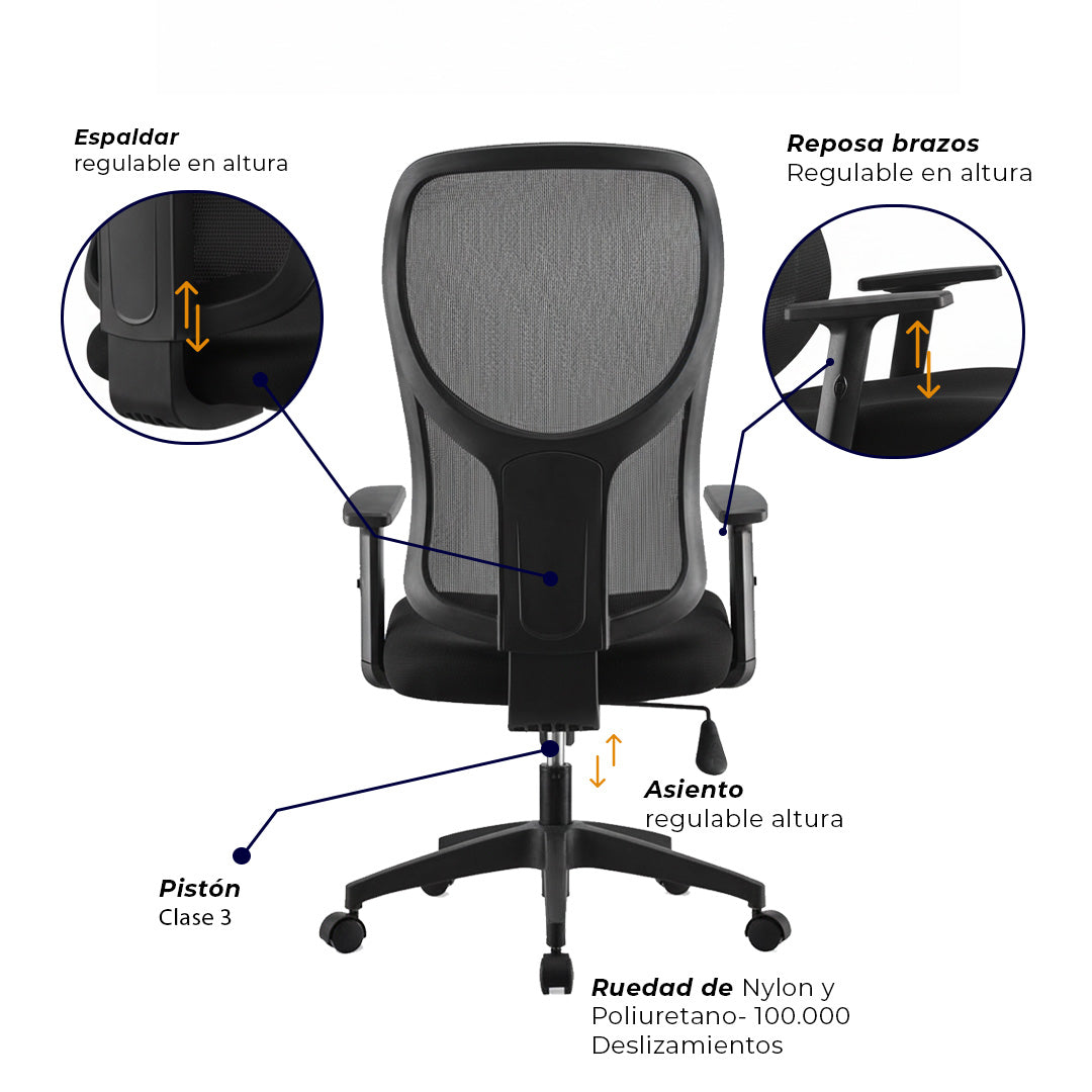 Silla de Oficina Atrivia Black