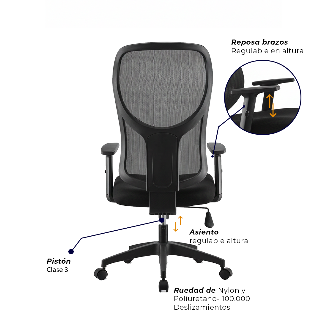 Sedia da ufficio Atrivia nera