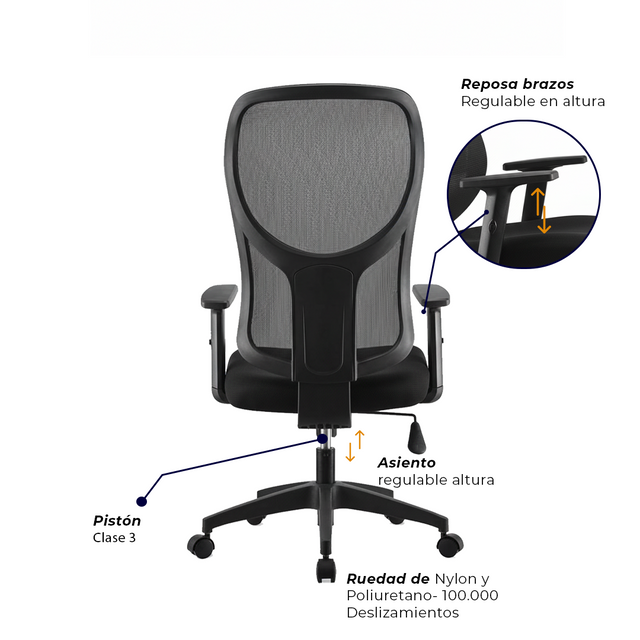 Sedia da ufficio Atrivia nera
