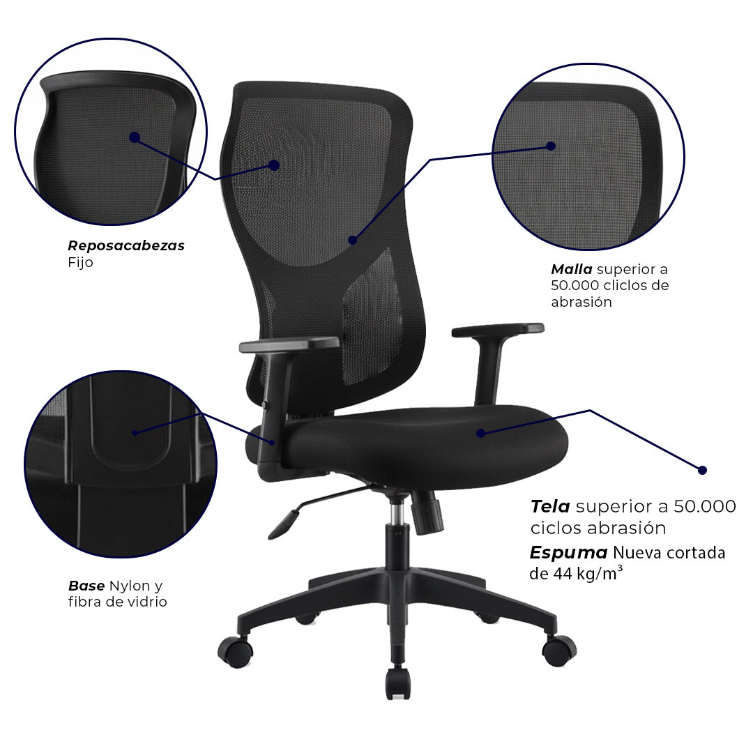 Sedia da ufficio Atrivia nera