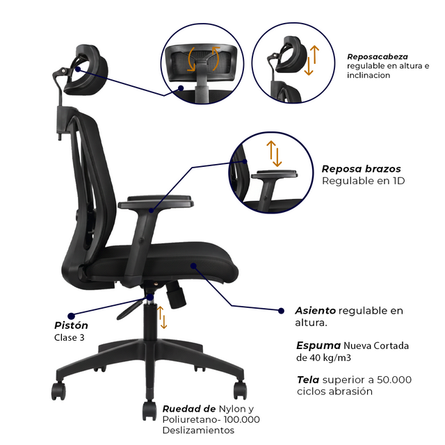 Sedia da ufficio - Jungle Managerial Black