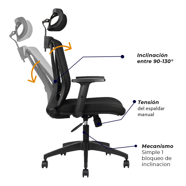 Sedia da ufficio - Jungle Managerial Black