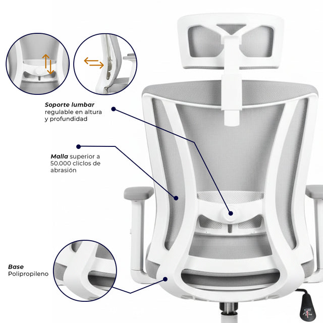 Silla de oficina - Jungle Gerencial Gris Claro