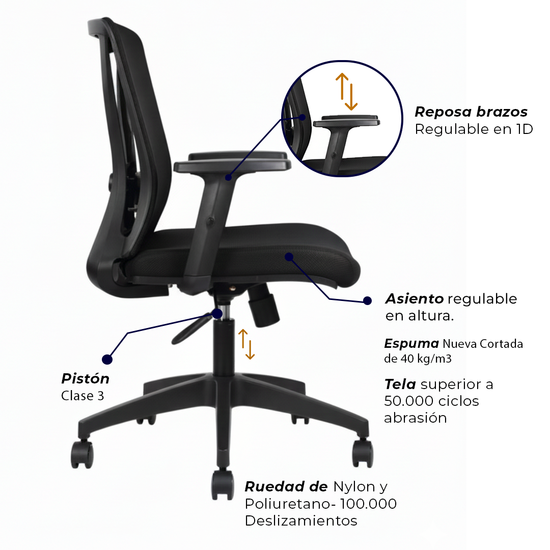 Silla de Oficina - Jungle Operativa  Black