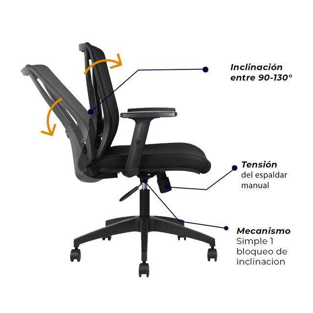 Silla de Oficina - Jungle Operativa  Black