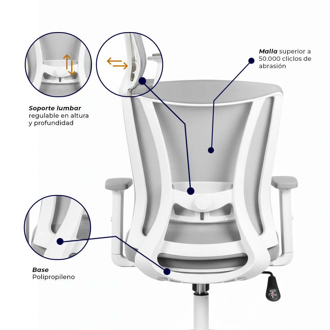 Silla de oficina - Jungle Operativa Gris claro