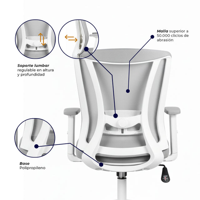 Silla de oficina - Jungle Operativa Gris claro