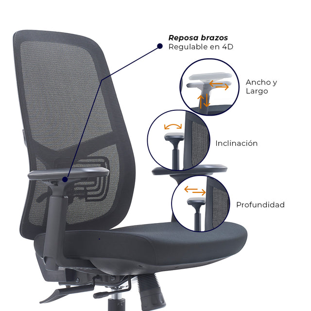 Sedia da ufficio - Nihmo 2 Operativa Nero