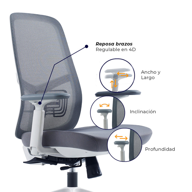 Sedia da ufficio - Nihmo 2 Operativa bianca