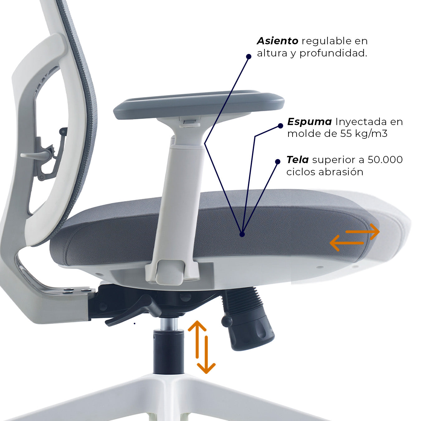 Silla de oficina - Nihmo 2 Operativa Gris claro