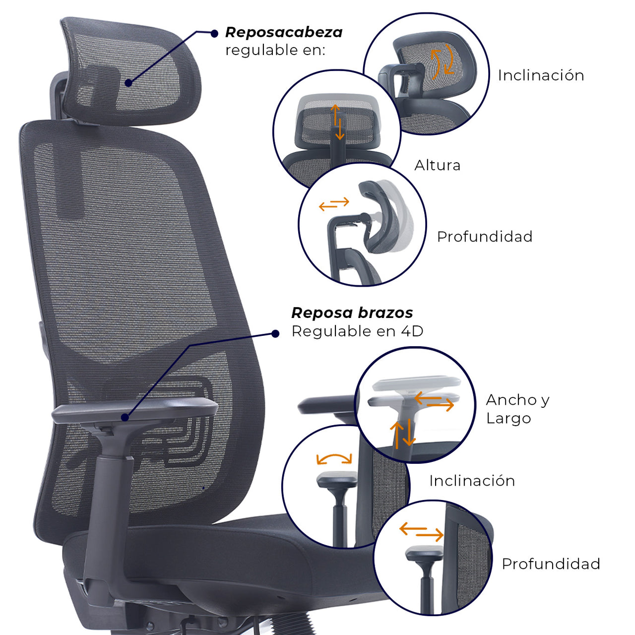 Silla de oficina - Nihmo 2 Gerencial Black